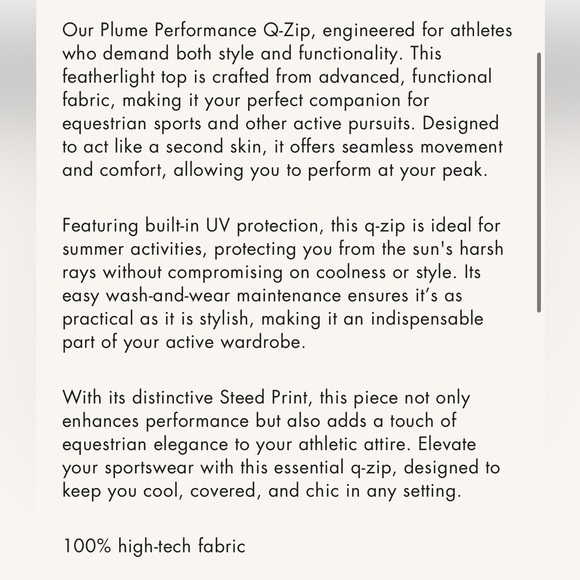 NWOT Rönner Plume Quarter Zip Lightweight in Navy Steed Print Horses - Small - Picture 8 of 13